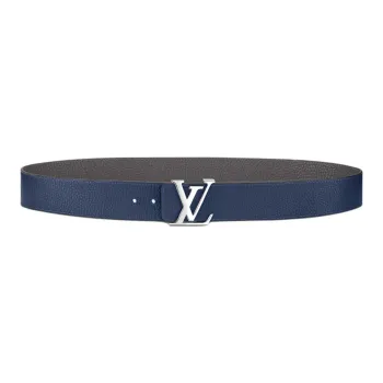 LOUIS VUITTON Cow Leather Belts Unisex Dark Blue Width  4cm