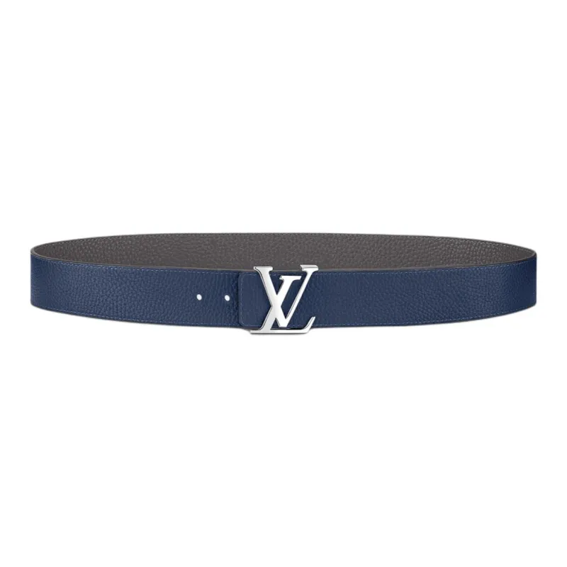 LOUIS VUITTON Cow Leather Belts Unisex Dark Blue Width  4cm-0
