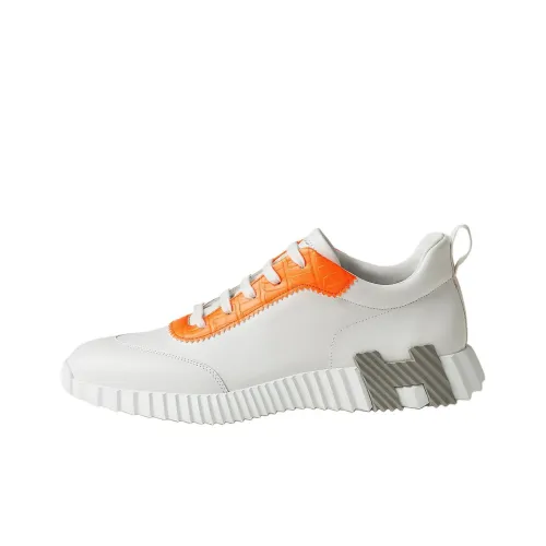 HERMES Bouncing Low-Top Casual Shoes Men's White