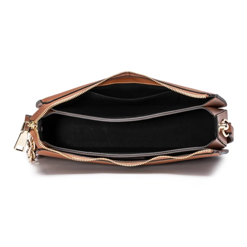 Chrisdien Deny Cow Leather Crescent Bag Shoulder Bag Regular Men's Black/Brown-11