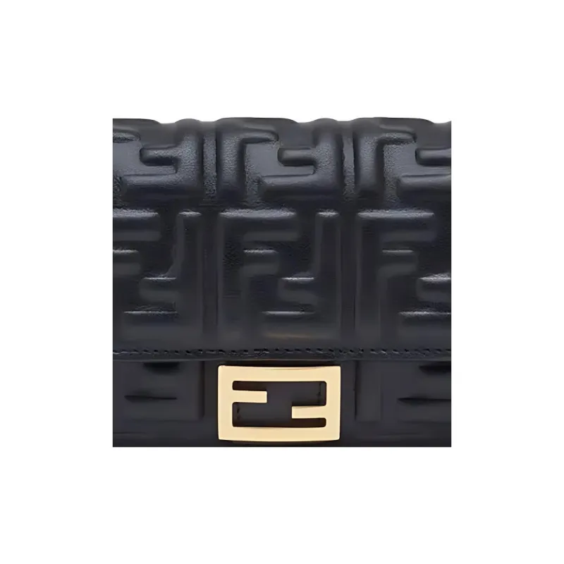 FENDI By Marc Jacobs Baguette Continental Black Nappa Leather Wallet-4