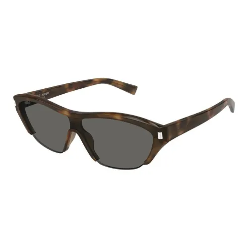 SAINT LAURENT Acetate Recycled Acetate Irregular Shape Sunglasses Women's Havana