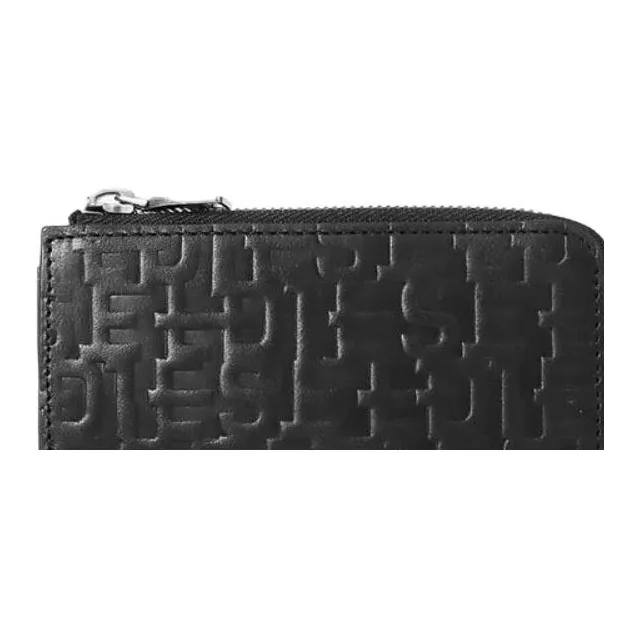 DIESEL Leather Coin Purses Wallets Men's Black-6