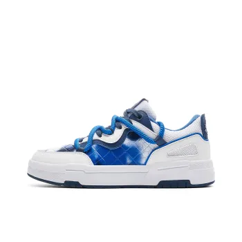 PEAK Wear-Resistant Breathable Slip-Resistant Low-Top Skateboard Shoes Men's All White Youth Blue