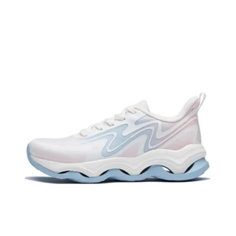 361° Cushioning, Wear Resistant Low Top Running Shoes Women's White Blue-0
