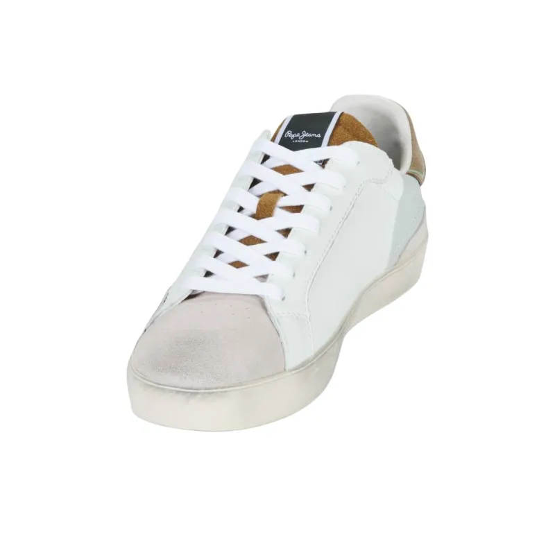 Pepe Jeans Anti-Slip Wear-Resistant Low-Top Skateboard Shoes Men's White Green-1