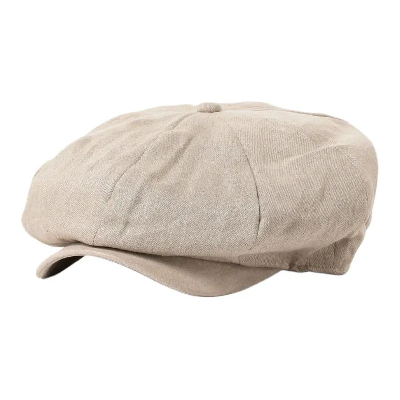 Beams Linen, Suede, Leather Berets Men's Beige-0