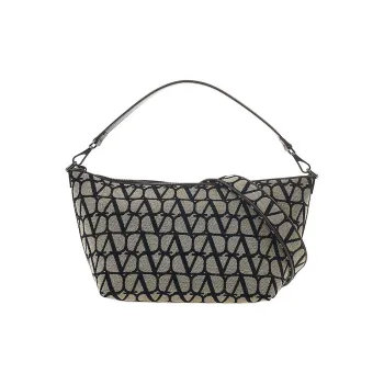 Valentino Cotton One Shoulder Handbag Women's Beige