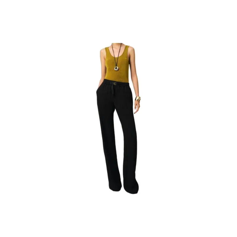 AMIPARIS Paris Logo Detailed Drawstring Palazzo Pants-1