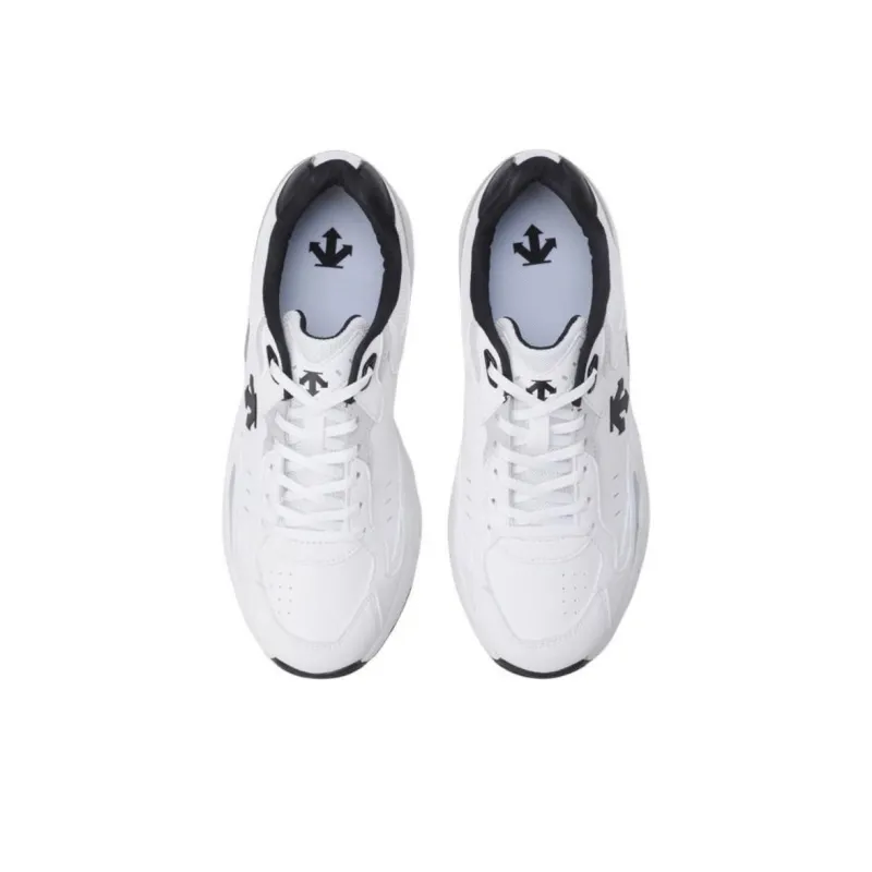 DESCENTE Anti Slip Wear Resistant Low Top Casual Shoes Unisex White Black-3