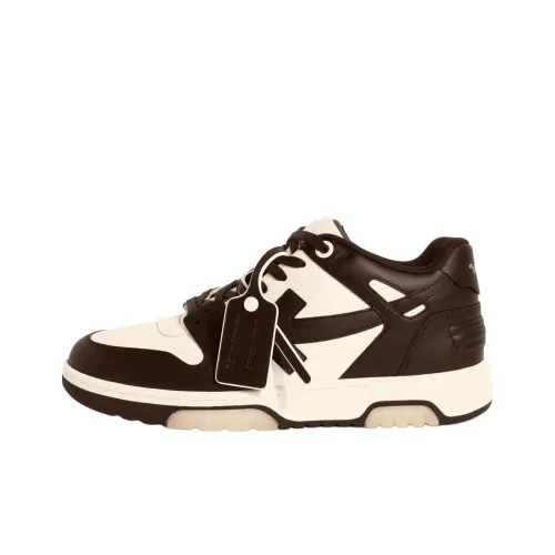 OFF WHITE Out Of Office 'OOO' Low Tops Chocolate Cream