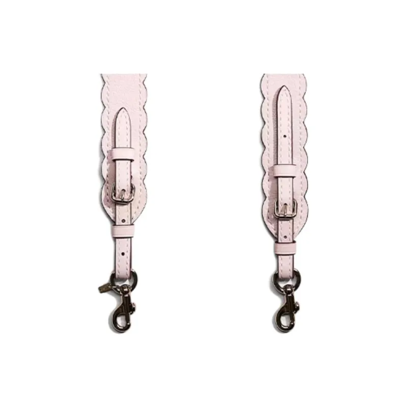 COACH Polished Pebbled Leather Bag Strap Women's Silver & Ice Pink-1