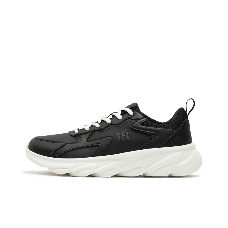 361° Durable Lightweight Coverage Low Top Sprint Running Shoes Men's Black White-0