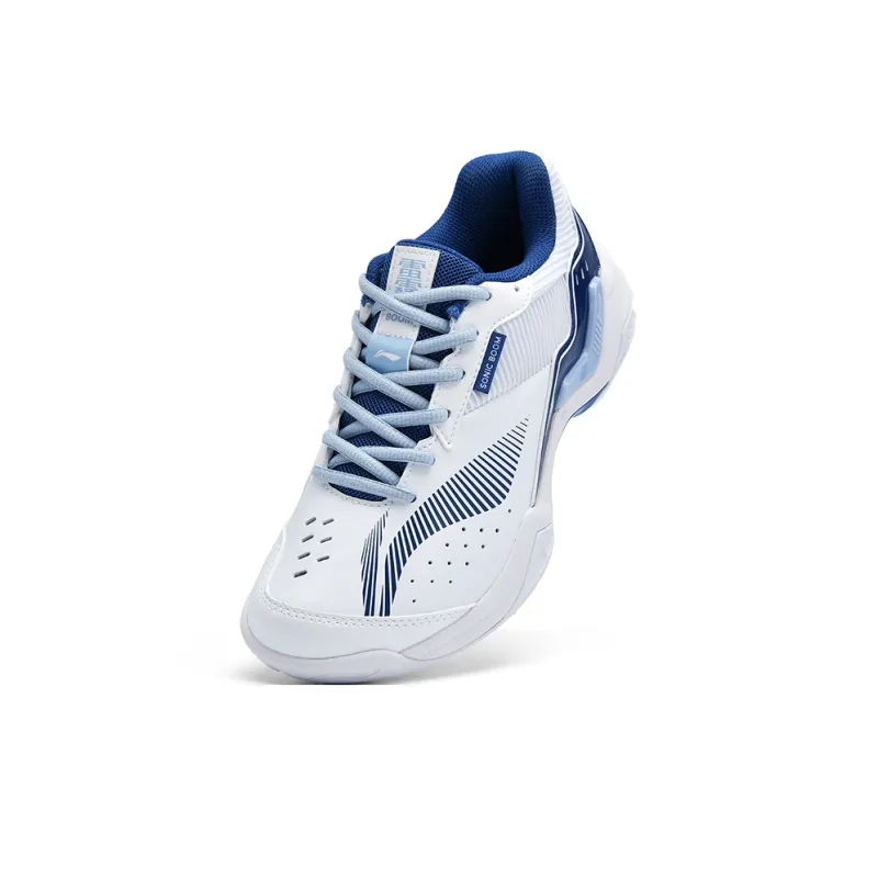 LiNing Thunder Training Cushioning Anti-Slip And Wear-Resistant Low-Top Badminton Shoes Unisex White Blue-3