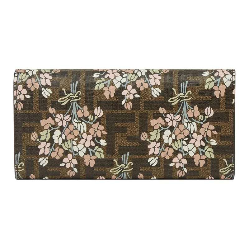 FENDI ROMA Polyurethane Shoulder Bag Crossbody Bag Wallet Women's Brown-2