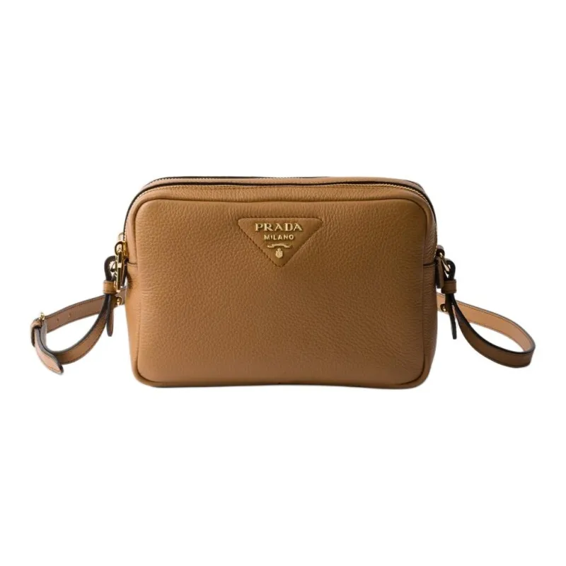 PRADA Leather Shoulder Bag Trumpets Women's Caramel-1