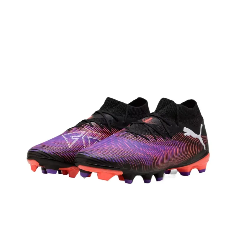 PUMA FUTURE 8 Anti-Slip Wear-Resistant Soccer Shoes Men's Black Purple-2
