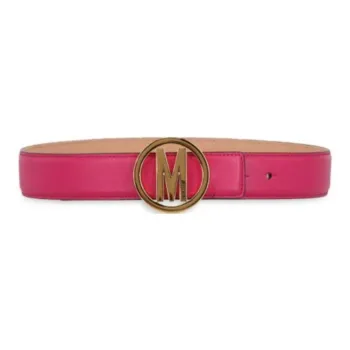 MOSCHINO Leather Belts Women's Pink 3.5CM