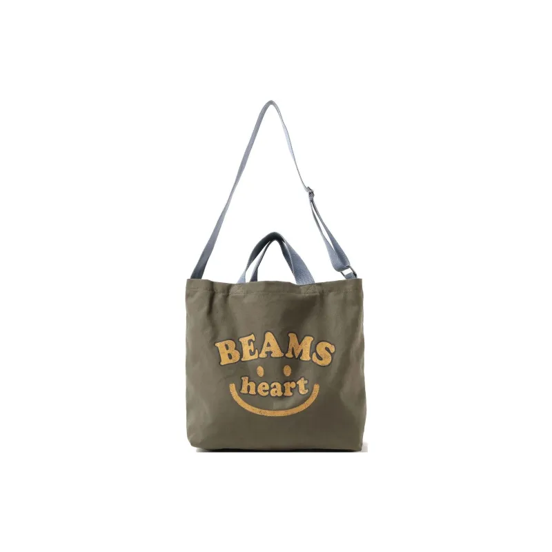 Beams Heart Polyester Tote Bag, Shopping Bag, Shoulder Bag, Handbag Women's Olive Green-0