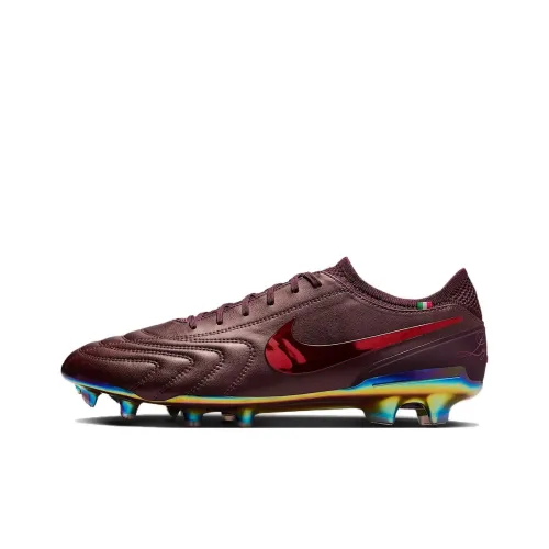Nike Tiempo Legend 10 Anti Slip Wear Resistant Soccer Shoes Unisex Burgundy