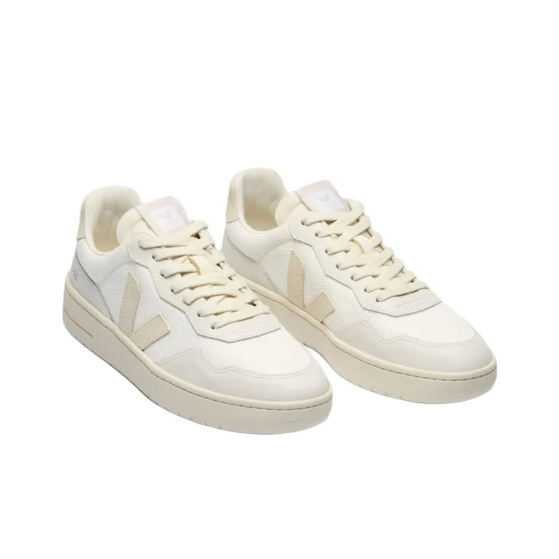 VEJA V 90 Low Top Skateboard Shoes Unisex White-3