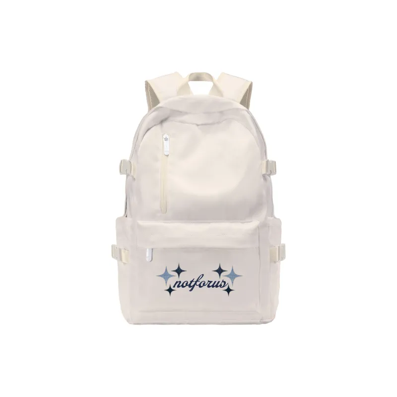 TURN UP NOT FOR US Polyester Backpack Unisex Beige-5