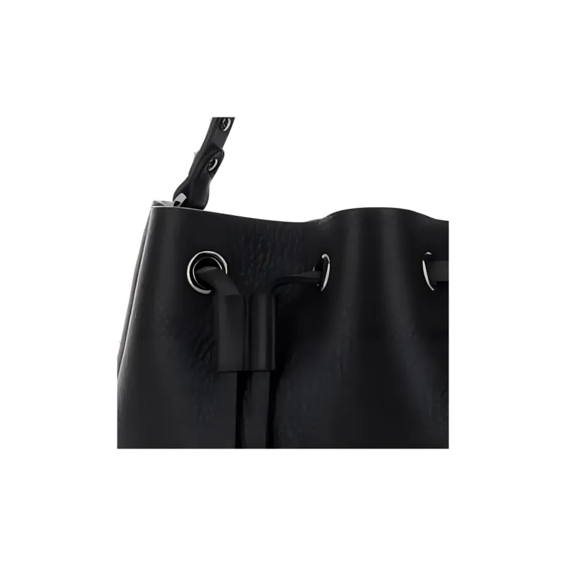 Valentino Rockstud Leather Bucket Bag Handbag Shoulder Bag Crossbody Bag Women's Black-4