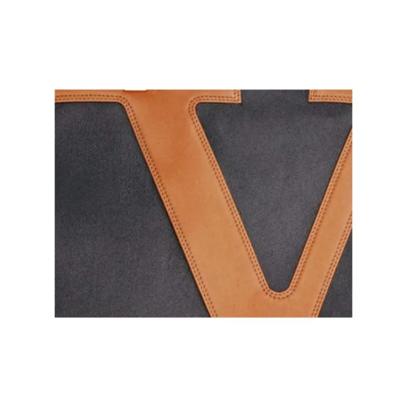 Valentino GARAVANI Nappa Leather Tote Bag Shopping Bag Shoulder Bags Large Size Women's Black & Brown-3