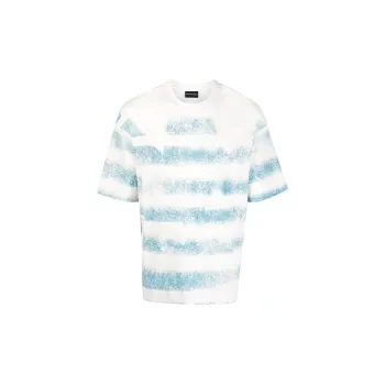 EMPORIO ARMANI T Shirts Men Blue With White Lettering