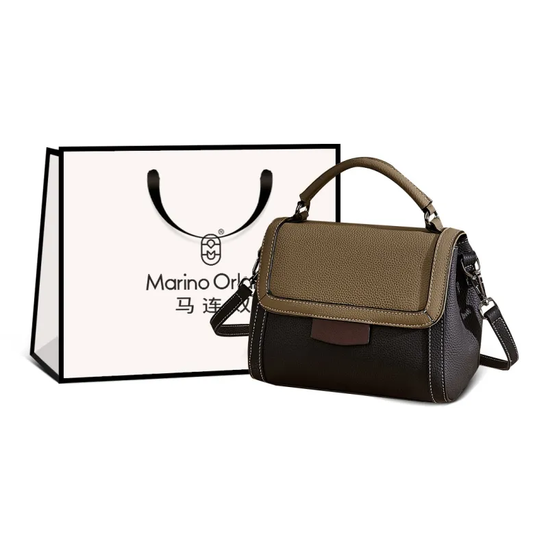 Marino Orlandi Cow Leather Bonded Synthetic Leather Shoulder Bag Handbag Crossbody Bag Medium Size Women's Multicolor-4