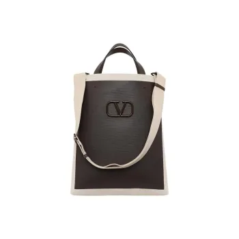 Valentino Canvas Shoulder Bag, Crossbody Bag, Handbag Men's Brown & Khaki