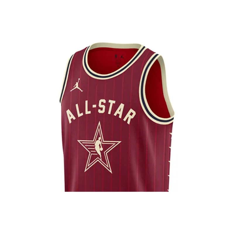 Jordan Basketball Jerseys LEBRON James Size 23 2024 All Star Player Edition Men's Deep Red-3