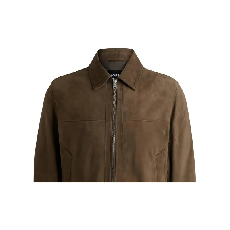 HUGO BOSS Suede Bomber Jacket-4