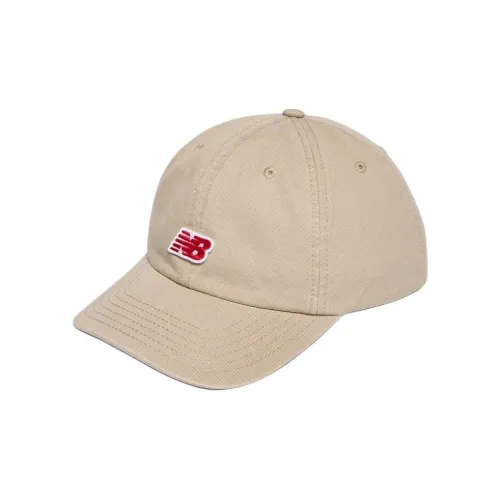 New Balance Cotton Fabric Baseball Caps Unisex Beige Yellow
