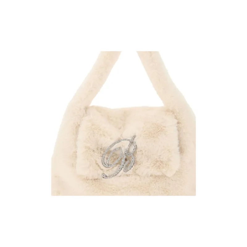 Blumarine Faux Fur Shoulder Bag Handbags Women's Beige-4