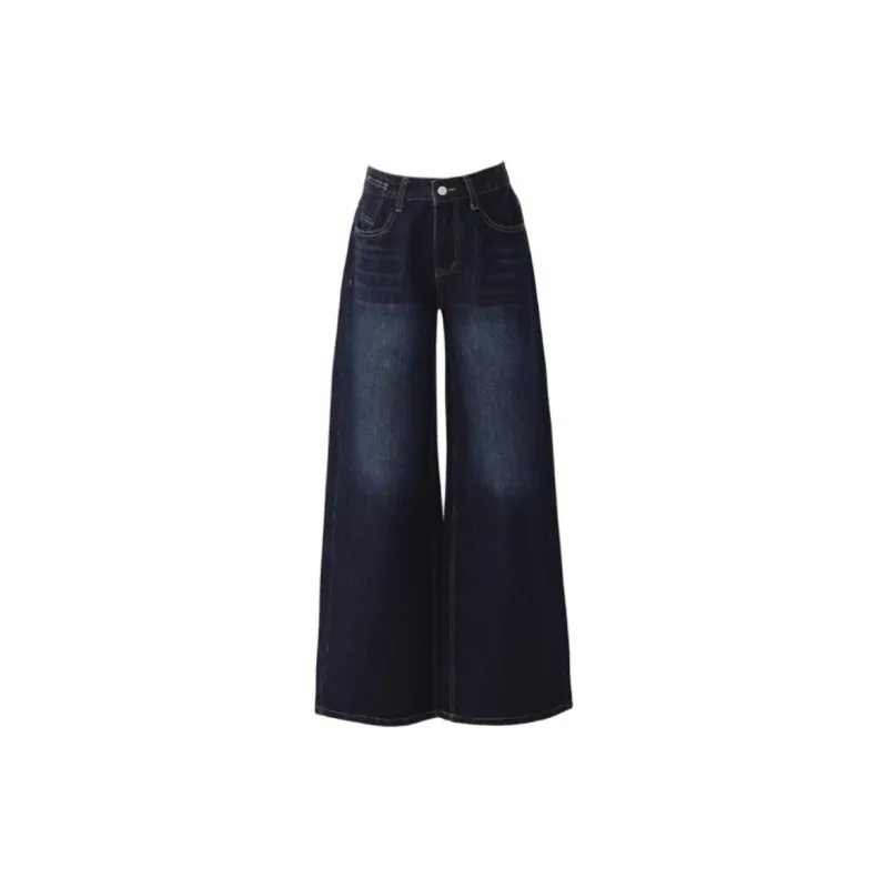 YINLEI Jeans Women's Blue Gray-1