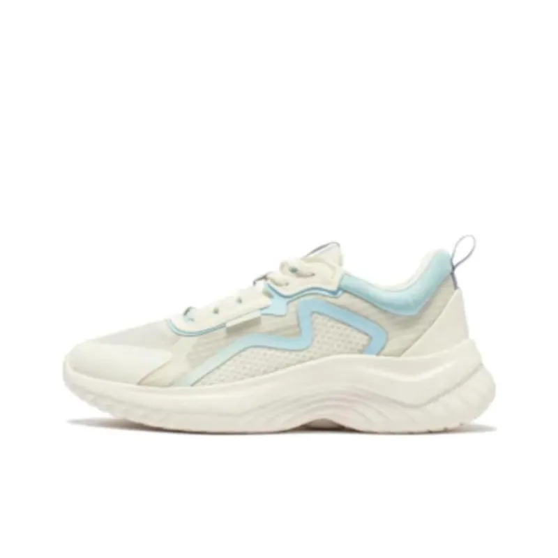 361° Cushioning Anti Slip Wear Resistant Breathability Low Top Running Shoes Women's White Blue-0