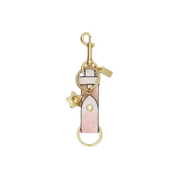COACH Canvas Leather Keychains Women's Pink