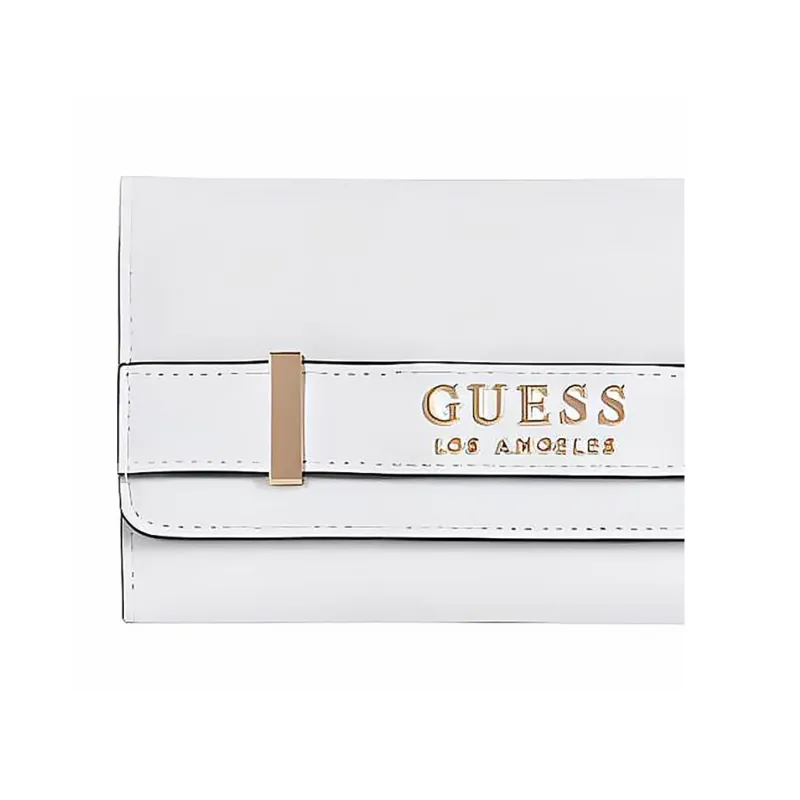 GUESS Faux Leather Clutches Wallets Women's White-4