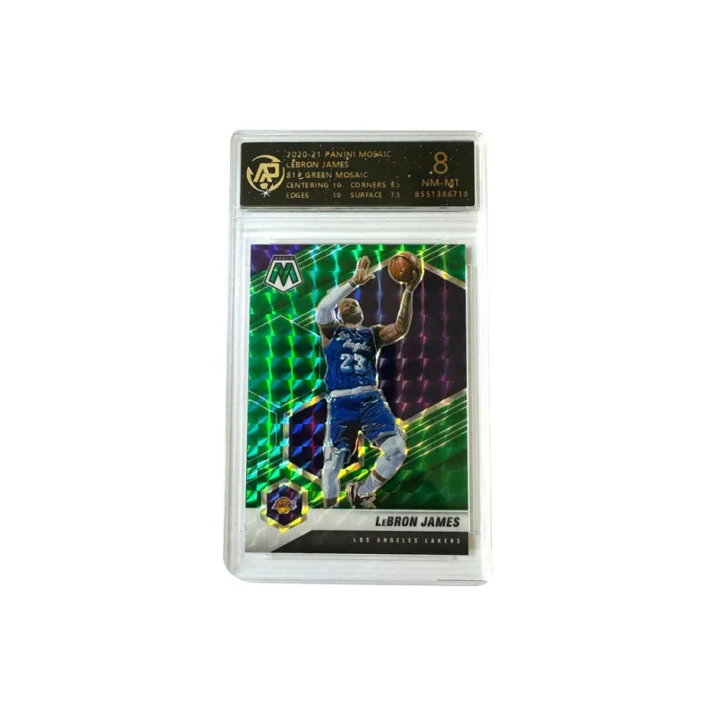 PANINI LeBron James Lakers Mosaic Green Maixike Fold Refringence Basketball Card 8 Points Graded Cards 1 Pc-0