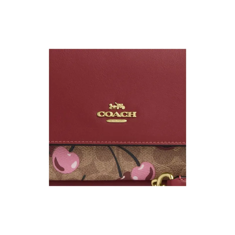 COACH Klare Coated Canvas Crossbody Bag, Shoulder Bag Small Size Women's Burgundy-3