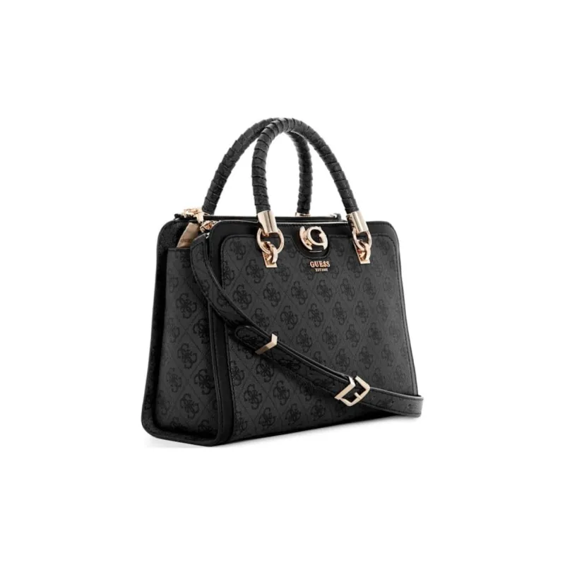 GUESS Artificial Leather Tote Bag Shopping Bag Shoulder Bag Crossbody Bag Handbag Women's Black-1