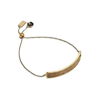 COACH Rhinestone Bracelets Unisex Gold