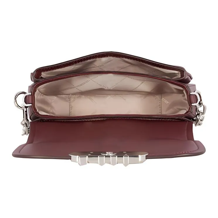 MICHAEL KORS PARKER Cow Leather Envelope Bag Shoulder Bag Crossbody Bag Medium Size Women's Grape Red-3