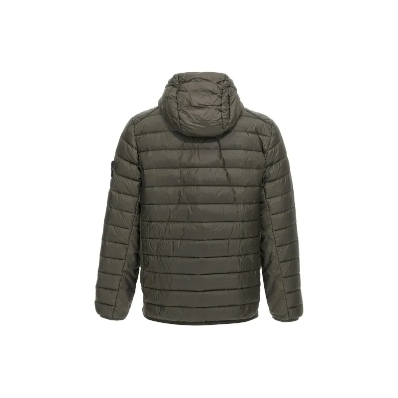 STONE ISLAND Logo Patch Hooded Zip Up Jacket-1