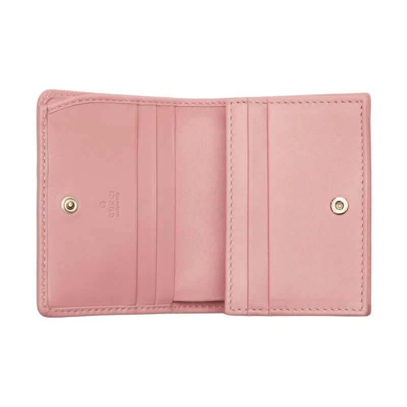 GUCCI GG Emblem Coated Fabric Wallet Mini Women's Pink-4