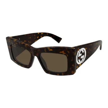 GUCCI Acetate Irregular Shape Sunglasses Women's Tortoiseshell
