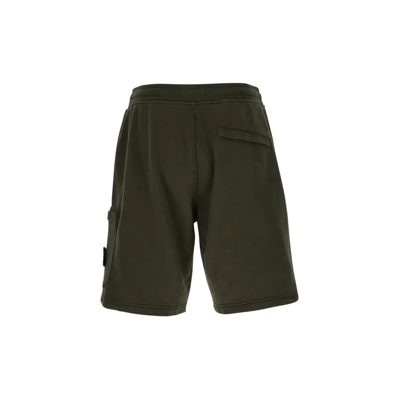 STONE ISLAND Fleece Logo Shorts-1