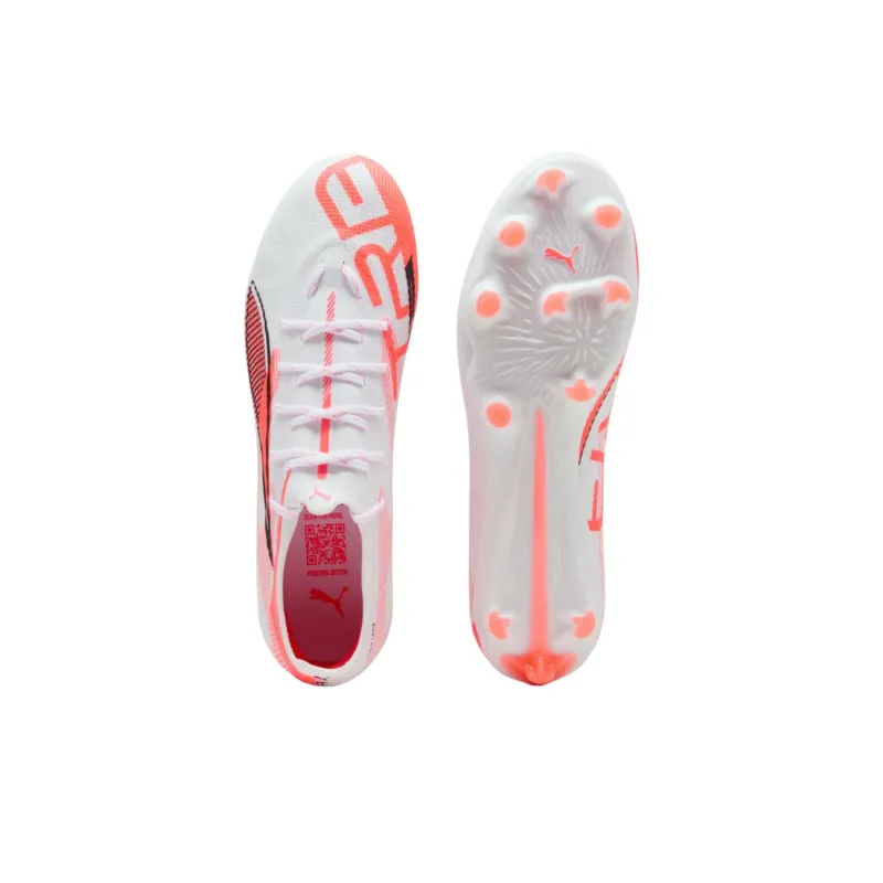 PUMA Ultra 5 Pro Anti-Slip Wear-Resistant Soccer Shoes Men's White Red-3