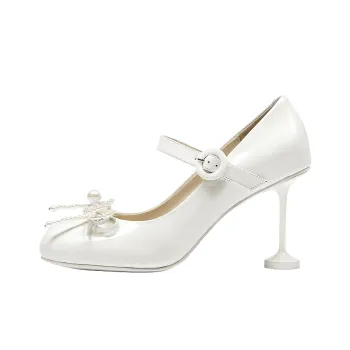 SHOESZOOO High Heels 8cm Women's Pearl White